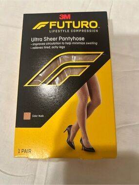 3M FUTURO Ultra Sheer Pantyhose Nude Mild Compression MEDIUM 1 In Pack M